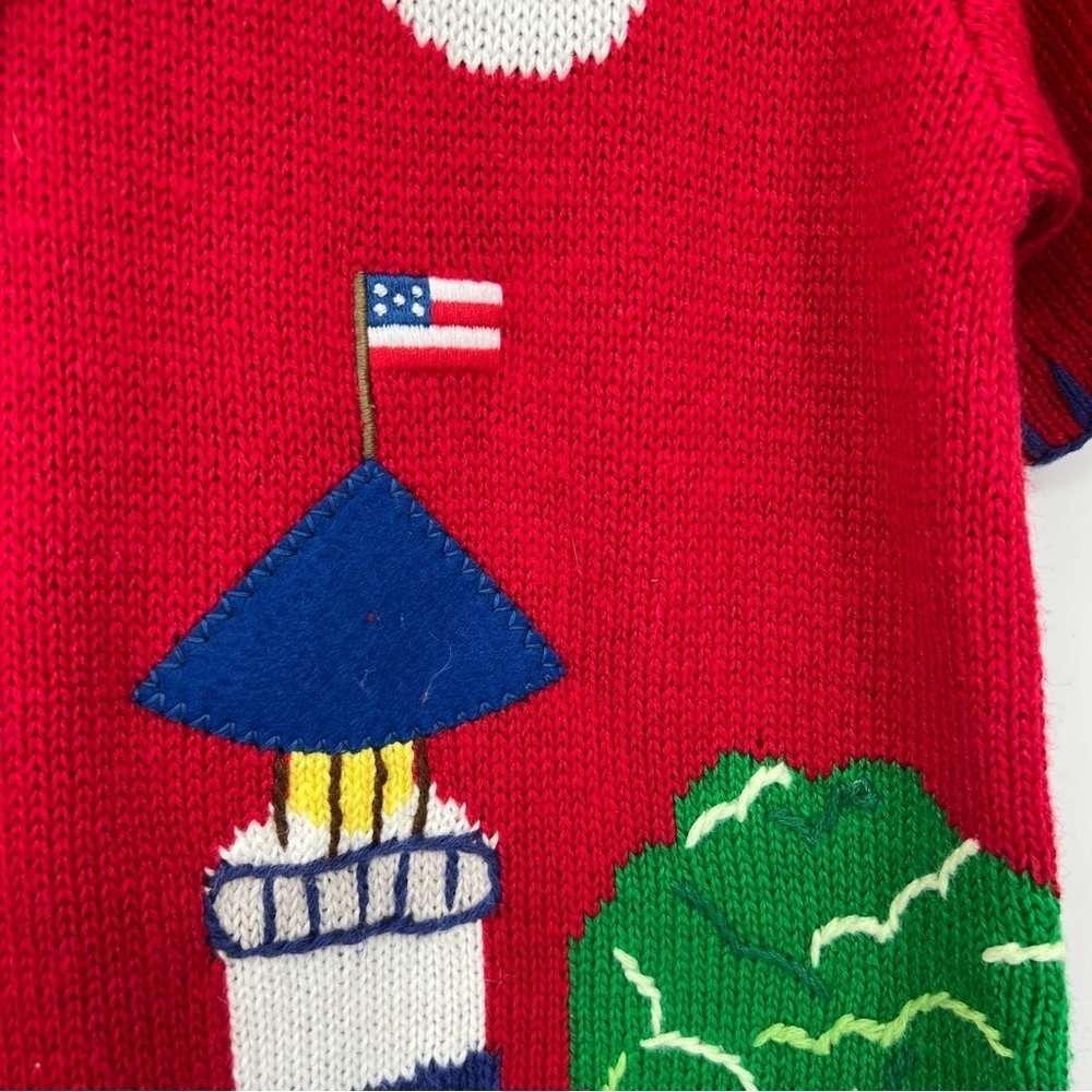 The Quaker Factory VTG Ramie Short Sleeve Lighthouse Roundneck Midi Sweater - Picture 6 of 16